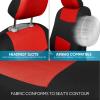 imageBDK PolyPro Red Car Seat Covers Full Set with 4Piece Car Floor Mats  TwoTone Seat Covers for Cars with Carpet Interior Covers for Auto Truck Van SUVBlack  Red