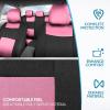imageBDK PolyPro Red Car Seat Covers Full Set with 4Piece Car Floor Mats  TwoTone Seat Covers for Cars with Carpet Interior Covers for Auto Truck Van SUVBlack  Pink