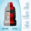 imageBDK PolyPro Red Car Seat Covers Full Set with 4Piece Car Floor Mats  TwoTone Seat Covers for Cars with Carpet Interior Covers for Auto Truck Van SUVBlack  Red