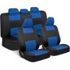 imageBDK PolyPro Red Car Seat Covers Full Set with 4Piece Car Floor Mats  TwoTone Seat Covers for Cars with Carpet Interior Covers for Auto Truck Van SUVBlack  Blue
