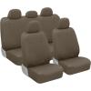 imageBDK carXS Beige Leather Car Seat Covers Front Seats Only 4Piece Faux Leather Includes Front Seat Covers Automotive Seat Covers for Trucks SUVBeige