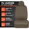imageBDK carXS Beige Leather Car Seat Covers Front Seats Only 4Piece Faux Leather Includes Front Seat Covers Automotive Seat Covers for Trucks SUVBeige