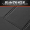 imageBDK carXS Beige Leather Car Seat Covers Front Seats Only 4Piece Faux Leather Includes Front Seat Covers Automotive Seat Covers for Trucks SUVBlack
