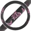 imageBDK Design Comfort Grip Steering Wheel Cover for Car SUV Van and Truck 15 inch Standard Size Pink ButterfliesPink Butterflies
