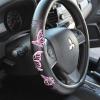 imageBDK Design Comfort Grip Steering Wheel Cover for Car SUV Van and Truck 15 inch Standard Size Pink ButterfliesPink Butterflies