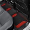 imagePU Leather Car Seat Covers wTwoTone CarpetVinyl Trim Car Floor Mats  Front and Back Split Bench Seat Covers Steering Wheel Cover Floor Mats for Cars Trucks Vans and SUVs BlackRed