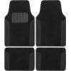 imagePU Leather Car Seat Covers wTwoTone CarpetVinyl Trim Car Floor Mats  Front and Back Split Bench Seat Covers Steering Wheel Cover Floor Mats for Cars Trucks Vans and SUVs BlackBlack