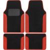imagePU Leather Car Seat Covers wTwoTone CarpetVinyl Trim Car Floor Mats  Front and Back Split Bench Seat Covers Steering Wheel Cover Floor Mats for Cars Trucks Vans and SUVs BlackRed