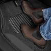 imagePU Leather Car Seat Covers wTwoTone CarpetVinyl Trim Car Floor Mats  Front and Back Split Bench Seat Covers Steering Wheel Cover Floor Mats for Cars Trucks Vans and SUVs BlackCharcoal