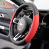 imagePU Leather Car Seat Covers wTwoTone CarpetVinyl Trim Car Floor Mats  Front and Back Split Bench Seat Covers Steering Wheel Cover Floor Mats for Cars Trucks Vans and SUVs BlackRed