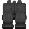 imagePU Leather Car Seat Covers wTwoTone CarpetVinyl Trim Car Floor Mats  Front and Back Split Bench Seat Covers Steering Wheel Cover Floor Mats for Cars Trucks Vans and SUVs BlackBlack