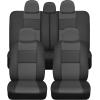 imagePU Leather Car Seat Covers wTwoTone CarpetVinyl Trim Car Floor Mats  Front and Back Split Bench Seat Covers Steering Wheel Cover Floor Mats for Cars Trucks Vans and SUVs BlackCharcoal