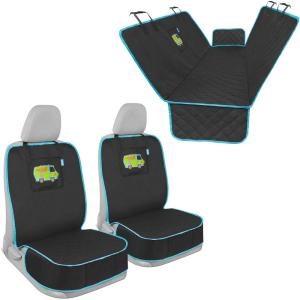 imageBDK Scooby Doo Dog Car Seat Covers 2Pack Front Seats  Dog Seat Protectors with Storage Pocket Heavy Duty Oxford Fabric with NonSlip Stitching Interior Covers for Auto Truck Van SUVSeat Covers Full Set