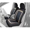 imageADV Performance Car Seat Covers  Automotive Interior Protection  PolyCloth Honeycomb Carbon Fiber with Accent Trim Beige Trim Seat Covers