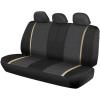 imageADV Performance Car Seat Covers  Automotive Interior Protection  PolyCloth Honeycomb Carbon Fiber with Accent Trim Beige Trim Seat Covers