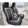 imageADV Performance Car Seat Covers  Automotive Interior Protection  PolyCloth Honeycomb Carbon Fiber with Accent Trim Beige Trim Seat Covers