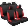 imageBDK Beige Car Seat Covers with Matching Carpet Floor Mats for Cars Full Set  Front Universal Seat Covers ampamp Back Bench Seat Cover with Automotive Floor Mats  Car SUV Truck ampamp Van Interior ProtectorRed