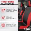 imageBDK Beige Car Seat Covers with Matching Carpet Floor Mats for Cars Full Set  Front Universal Seat Covers ampamp Back Bench Seat Cover with Automotive Floor Mats  Car SUV Truck ampamp Van Interior ProtectorRed