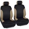imageBDK Beige Car Seat Covers with Matching Carpet Floor Mats for Cars Full Set  Front Universal Seat Covers ampamp Back Bench Seat Cover with Automotive Floor Mats  Car SUV Truck ampamp Van Interior ProtectorBeige