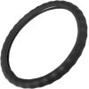 imageBDK Beige Leather Car Steering Wheel Cover Large Size 155 to 16 inch Easy InstallationBlack