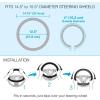 imageBDK Beige Leather Car Steering Wheel Cover Large Size 155 to 16 inch Easy InstallationGray