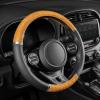 imageBDK Chrome Wood Grain Black ampamp Beige Steering Wheel Cover for Cars Trucks Van SUVs  Elegant and Comfortable Grip AccessoriesBlack  Beige