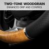 imageBDK Chrome Wood Grain Black ampamp Beige Steering Wheel Cover for Cars Trucks Van SUVs  Elegant and Comfortable Grip AccessoriesBlack  Beige