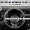 imageBDK Chrome Wood Grain Black ampamp Beige Steering Wheel Cover for Cars Trucks Van SUVs  Elegant and Comfortable Grip AccessoriesBlack  Gray