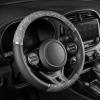 imageBDK Chrome Wood Grain Black ampamp Beige Steering Wheel Cover for Cars Trucks Van SUVs  Elegant and Comfortable Grip AccessoriesBlack  Gray