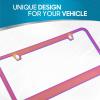 imageBDK Heavy Duty RustProof StainlessSteel Metal Neo Mirror Polish License Plate Frame Universal Size for Car Truck SUV Pack of 21 Piece