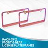 imageBDK Heavy Duty RustProof StainlessSteel Metal Neo Mirror Polish License Plate Frame Universal Size for Car Truck SUV Pack of 22 Pieces
