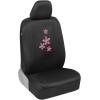 imageBDK Pink Flowers Car Seat Covers Full Set with Steering Wheel Cover and Seat Belt Pads  Front and Rear Covers with Matching Embroidered Accessories Fits Most Cars Trucks Vans SUVs SCPRINTS