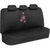 imageBDK Pink Flowers Car Seat Covers Full Set with Steering Wheel Cover and Seat Belt Pads  Front and Rear Covers with Matching Embroidered Accessories Fits Most Cars Trucks Vans SUVs SCPRINTS
