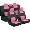 imageBDK PolyPro Mint Car Seat Covers for Women Gift Set Bundle  Seat Covers for Cars with Carpet Floor Mats Fur Steering Wheel Cover and Bling Windshield SunshadePink