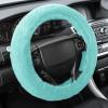 imageBDK PolyPro Mint Car Seat Covers for Women Gift Set Bundle  Seat Covers for Cars with Carpet Floor Mats Fur Steering Wheel Cover and Bling Windshield SunshadeMint