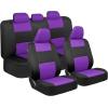 imageBDK PolyPro Mint Car Seat Covers for Women Gift Set Bundle  Seat Covers for Cars with Carpet Floor Mats Fur Steering Wheel Cover and Bling Windshield SunshadePurple