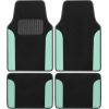 imageBDK PolyPro Mint Car Seat Covers for Women Gift Set Bundle  Seat Covers for Cars with Carpet Floor Mats Fur Steering Wheel Cover and Bling Windshield SunshadeMint