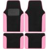 imageBDK PolyPro Mint Car Seat Covers for Women Gift Set Bundle  Seat Covers for Cars with Carpet Floor Mats Fur Steering Wheel Cover and Bling Windshield SunshadePink