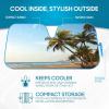 imageBDK Purple Sunset Beach Front Windshield Sunshade Accordion Folding Style Auto Shade for Car Truck SUV Van Blocks UV Rays Sun Visor Protector Easy Setup Keeps Your Vehicle Cool  58 x 27 inchesPalm Tree Tropical Island