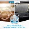 imageBDK Purple Sunset Beach Front Windshield Sunshade Accordion Folding Style Auto Shade for Car Truck SUV Van Blocks UV Rays Sun Visor Protector Easy Setup Keeps Your Vehicle Cool  58 x 27 inchesGolden Sunset Palm