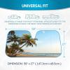 imageBDK Purple Sunset Beach Front Windshield Sunshade Accordion Folding Style Auto Shade for Car Truck SUV Van Blocks UV Rays Sun Visor Protector Easy Setup Keeps Your Vehicle Cool  58 x 27 inchesPalm Tree Tropical Island