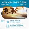 imageBDK Purple Sunset Beach Front Windshield Sunshade Accordion Folding Style Auto Shade for Car Truck SUV Van Blocks UV Rays Sun Visor Protector Easy Setup Keeps Your Vehicle Cool  58 x 27 inchesGolden Sunset Beach