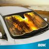 imageBDK Purple Sunset Beach Front Windshield Sunshade Accordion Folding Style Auto Shade for Car Truck SUV Van Blocks UV Rays Sun Visor Protector Easy Setup Keeps Your Vehicle Cool  58 x 27 inchesGolden Sunset Palm