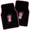 imageBDK Purple White Butterfly Design Carpet Car Floor Mats for Auto Van Truck SUV4 Pieces Front ampamp Rear Full Set with Rubber BackingUniversal Fit MT509PPHawaiian Flower Pink
