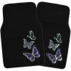 imageBDK Purple White Butterfly Design Carpet Car Floor Mats for Auto Van Truck SUV4 Pieces Front ampamp Rear Full Set with Rubber BackingUniversal Fit MT509PPNeon Butterflies Mats