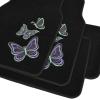 imageBDK Purple White Butterfly Design Carpet Car Floor Mats for Auto Van Truck SUV4 Pieces Front ampamp Rear Full Set with Rubber BackingUniversal Fit MT509PPNeon Butterflies Mats