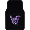 imageBDK Purple White Butterfly Design Carpet Car Floor Mats for Auto Van Truck SUV4 Pieces Front ampamp Rear Full Set with Rubber BackingUniversal Fit MT509PPPurple White Butterfly