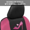 imageBDK TwoTone Pink Heels Car Seat Covers Full Set with Steering Wheel Cover and Seat Belt Pads  Front and Rear Covers with Matching Embroidered Accessories Fits Most Cars Trucks Vans SUVs SCPRINTS
