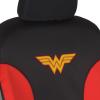 imageBDK Warner Bros DC Comics Wonder Woman Car Accessories Seat Covers  Front Car Seat Cover Includes Removable Head Cover ampamp Matching Seat Belt Pads Side Airbag Compatible Universal Fit Red ampamp Black