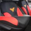 imageBDK Warner Bros DC Comics Wonder Woman Car Accessories Seat Covers  Front Car Seat Cover Includes Removable Head Cover ampamp Matching Seat Belt Pads Side Airbag Compatible Universal Fit Red ampamp Black